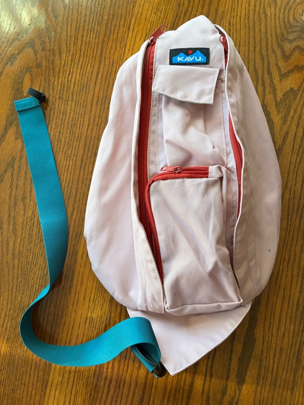 KAVU Rope Sling Crossbody Backpack Pink & Teal